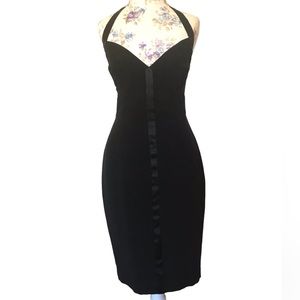 Rag & Bone Black Silk Halter Cutout Dress